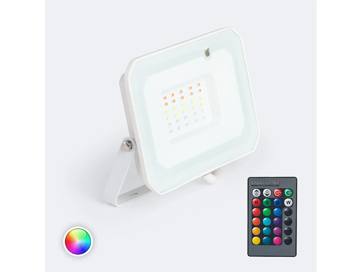 Foco Proyector LED 30W RGBW con Mando IR IP65 RGBW