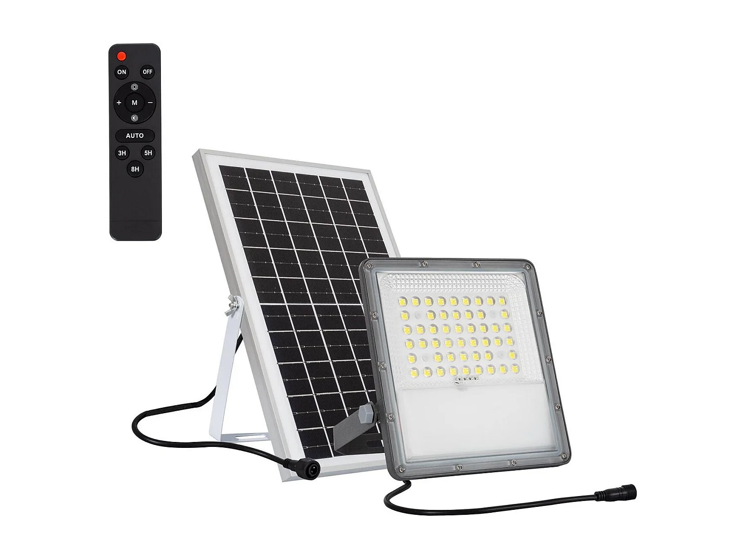 Projecteur LED Solaire 10W 100lm/W IP65 avec Télécommande  3000K Blanc chaud