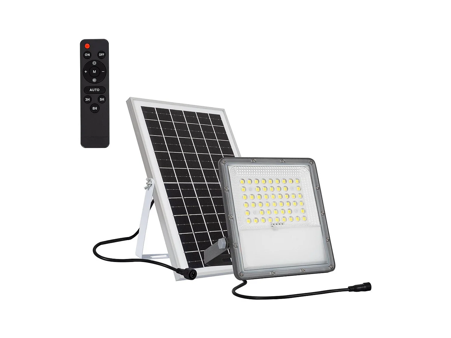 Projecteur LED Solaire 10W 100lm/W IP65 avec Télécommande  3000K Blanc chaud