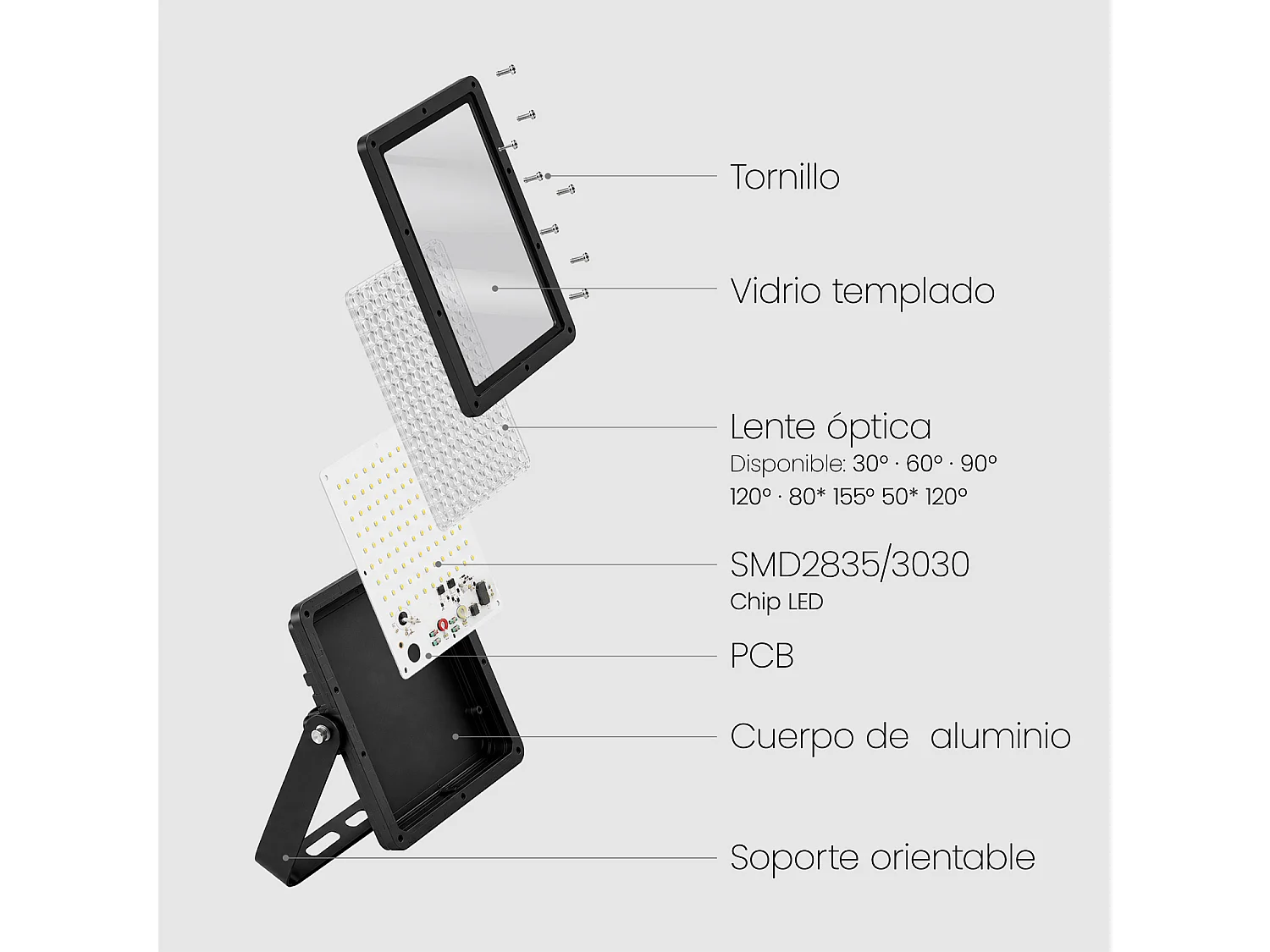Foco Proyector LED 150W Regulable 0-10V 170 lm/W IP65 ELEGANCE Slim PRO Negro 4000K 120º Blanco Neutro