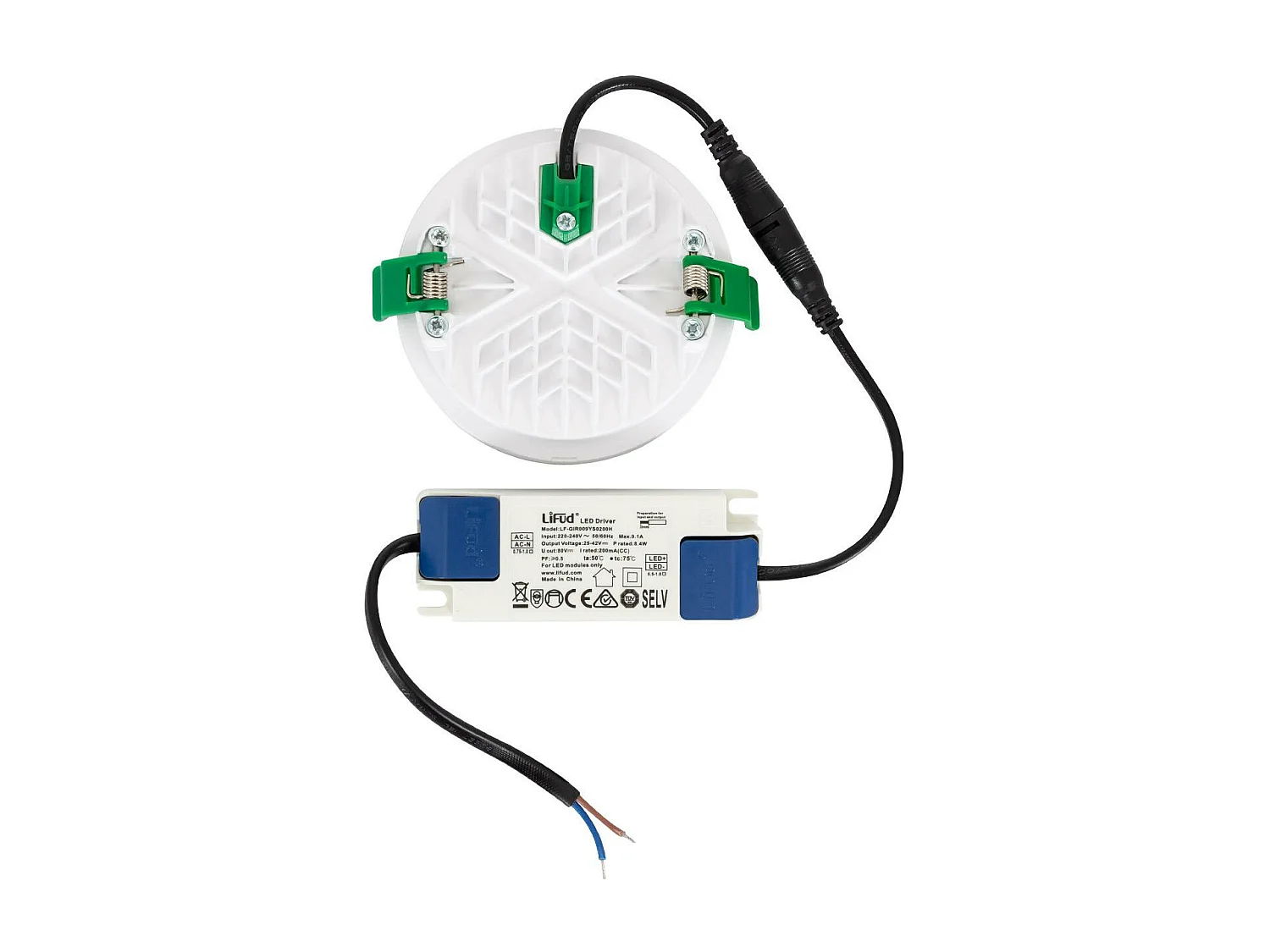 Placa LED 7W Circular Slim Surface LIFUD Corte Ø75 mm No Flicker No Flicker 3000K Blanco Cálido