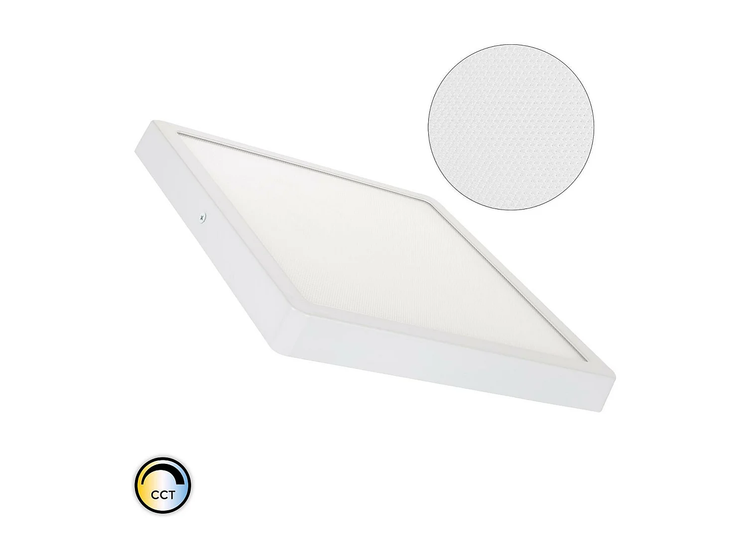 Plafonnier LED Carré 24W Extra-Plat (CRI90) Microprismatique CCT Sélectionnable (UGR17) 280x280 mm Sélectionnable (chaud-neutre-froid)