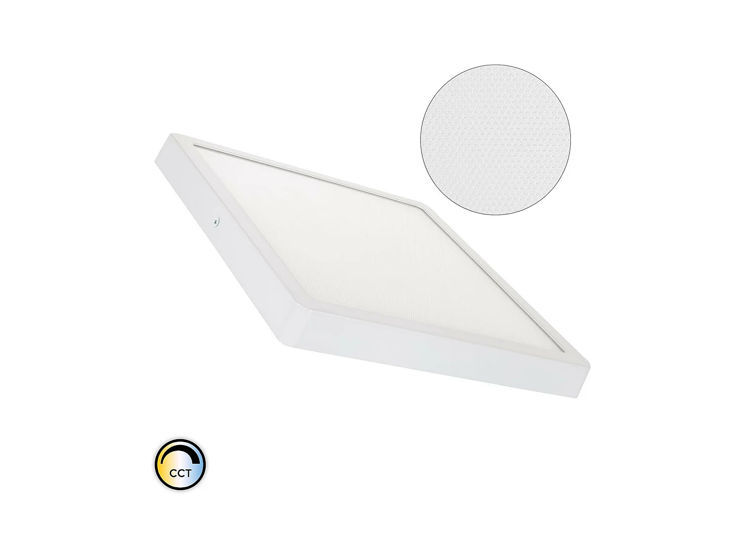 Plafonnier LED Carré 24W Extra-Plat (CRI90) Microprismatique CCT Sélectionnable (UGR17) 280x280 mm Sélectionnable (chaud-neutre-froid)