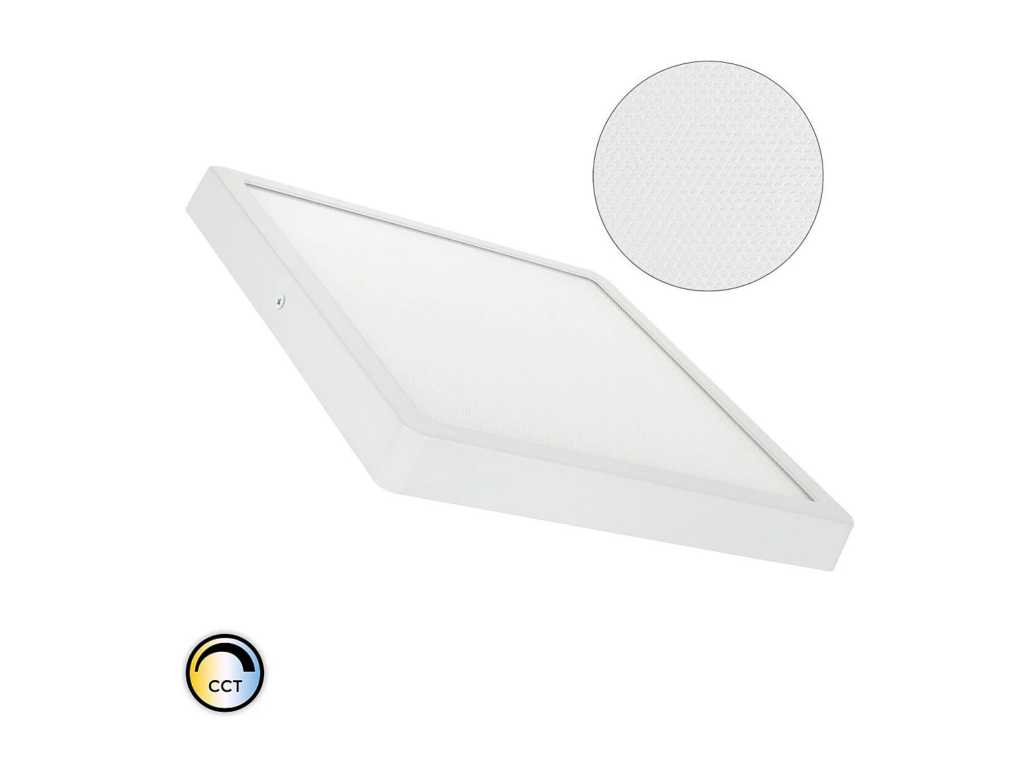Plafonnier LED Carré 24W Extra-Plat (CRI90) Microprismatique CCT Sélectionnable (UGR17) 280x280 mm Sélectionnable (chaud-neutre-froid)
