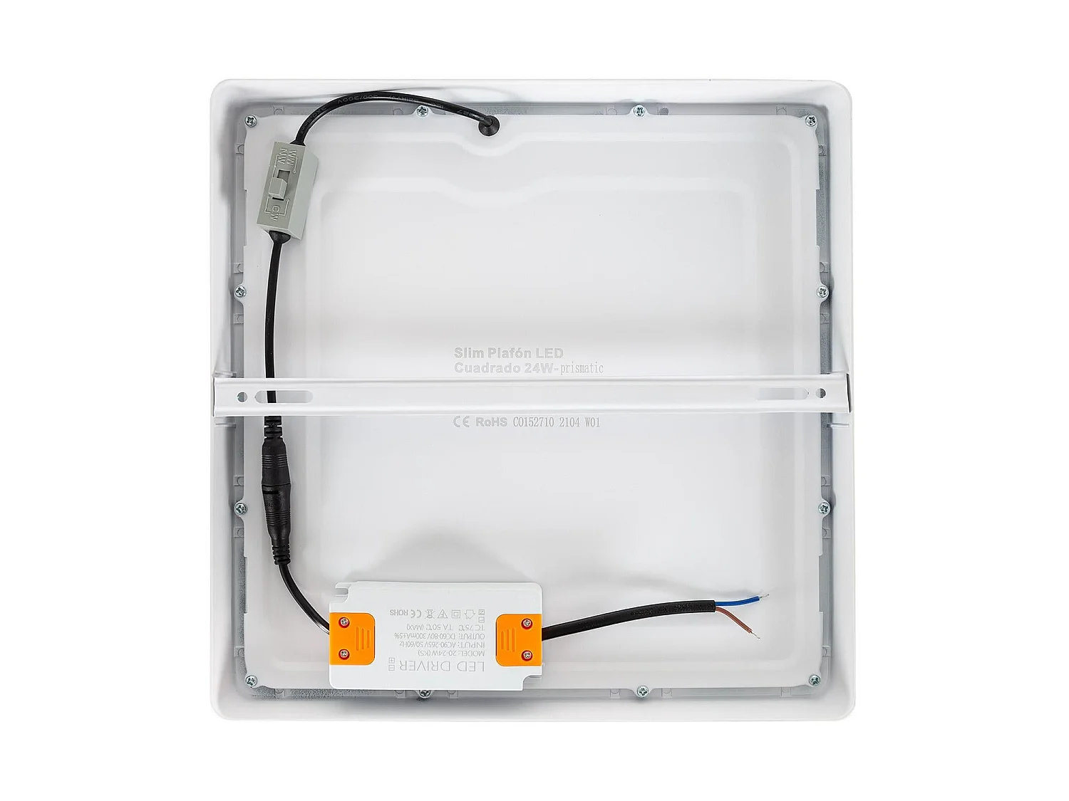 Plafoniera LED 24W Quadrata Superslim (CRI90) Microprismatica CCT Selezionabile (UGR17) 280x280 mm Selezionabile (Caldo-Naturale-Freddo)