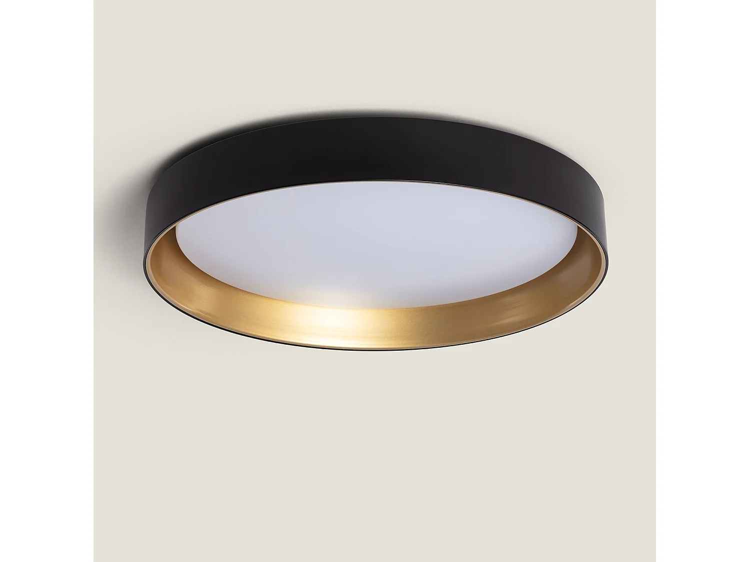 Plafonnier LED Rond Métal 30W CCT Sélectionnable Big Broadwey Ø550 mm Noir