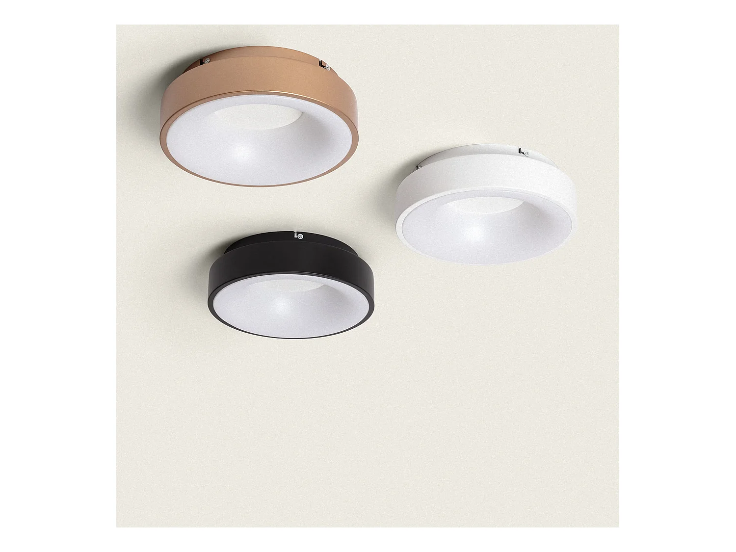 Plafonnier LED Rond 20W Métal Ø300 mm CCT Sélectionnable Jacob Noir
