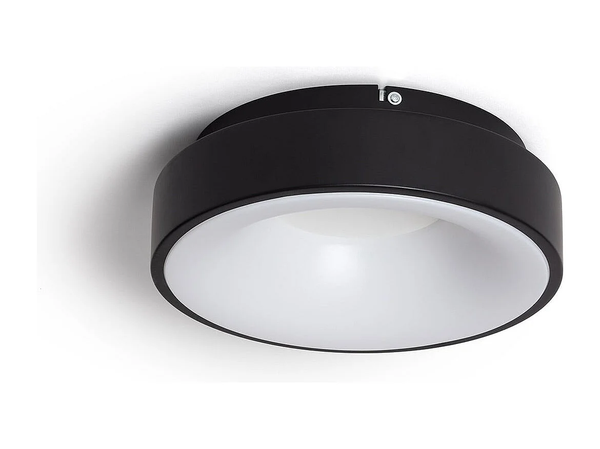 Plafón LED 20W Circular Aluminio Ø300 mm CCT Seleccionable Jacob Negro