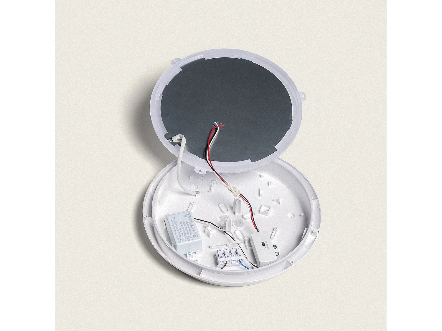 Plafoniera LED 11-17W Ø300 mm da Esterno Circolare CCT Selezionabile con Rilevatore di Movimento Radar Selezionabile (Caldo-Naturale-Freddo)