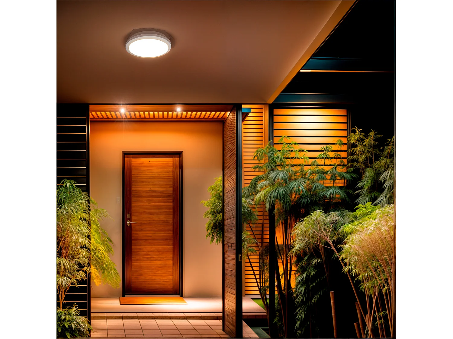 Plafoniera LED 11-17W Ø300 mm da Esterno Circolare CCT Selezionabile con Rilevatore di Movimento Radar Selezionabile (Caldo-Naturale-Freddo)