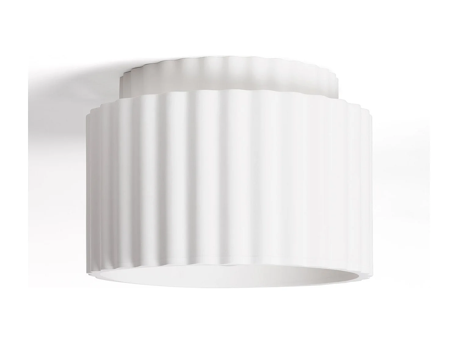 Lampada da Soffitto in Gesso Doppia Colonna Bianco