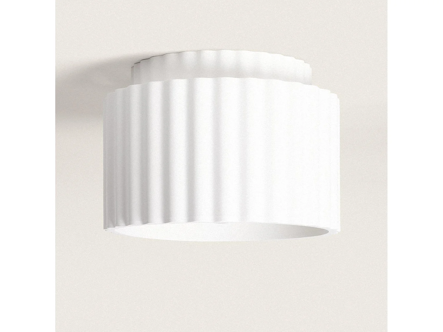 Lampada da Soffitto in Gesso Doppia Colonna Bianco