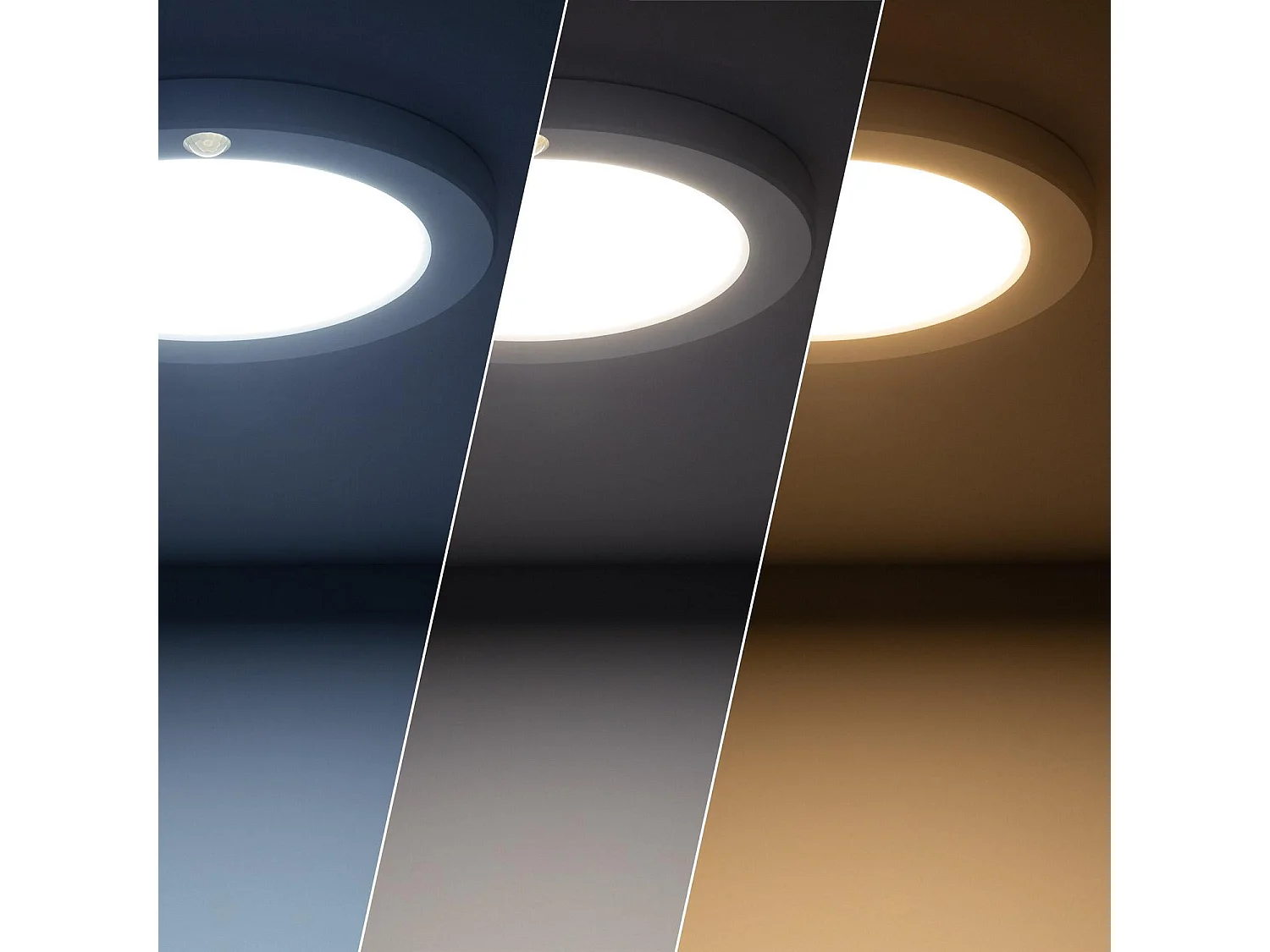 Plafón LED 18W CCT Seleccionable Circular Slim Surface Sensor Movimiento Corte Ajustable Ø75-205 mm Blanco