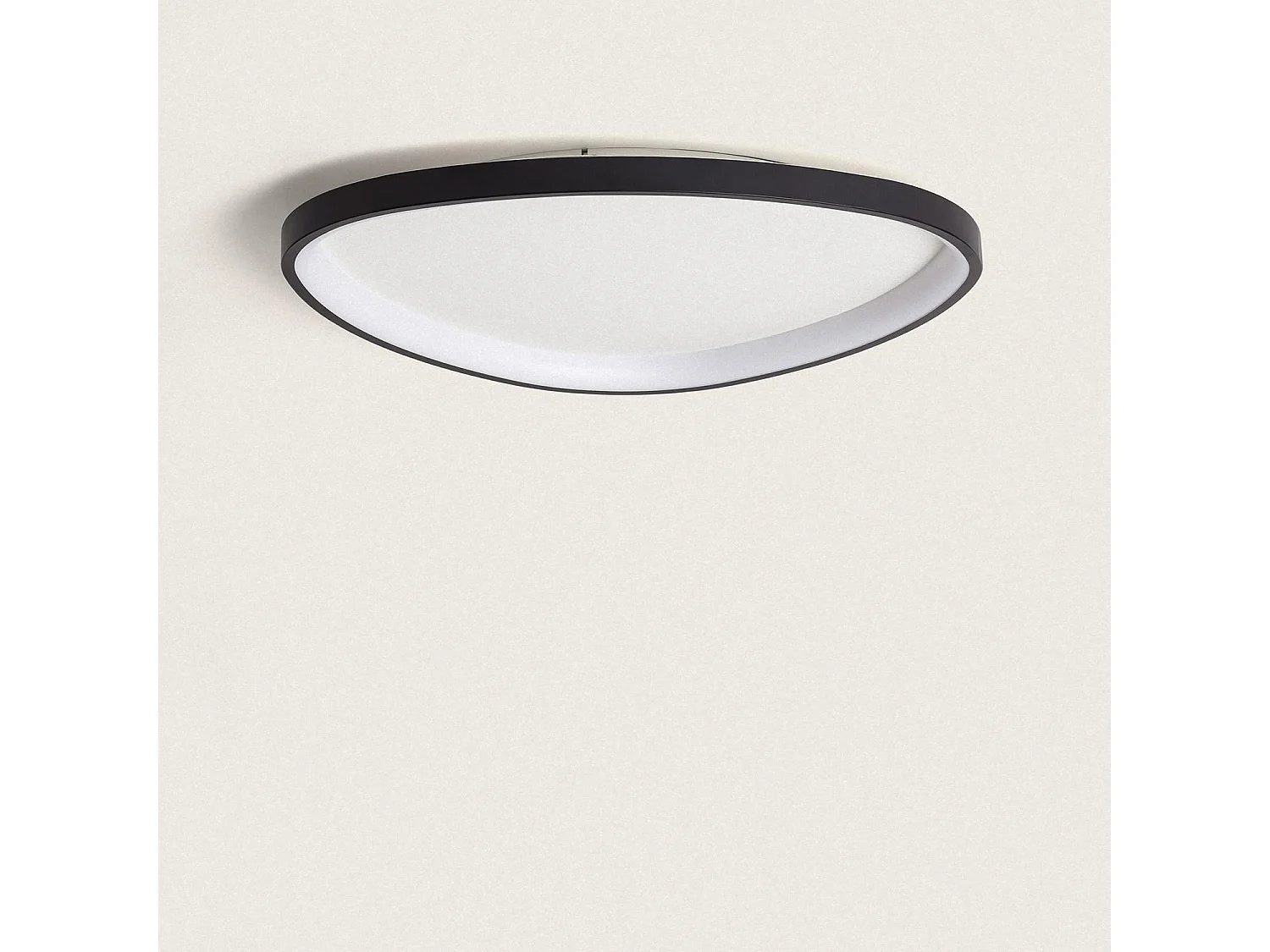 Plafonnier LED Oval 30W Métal Ø600 mm CCT Sélectionnable Owen Bois