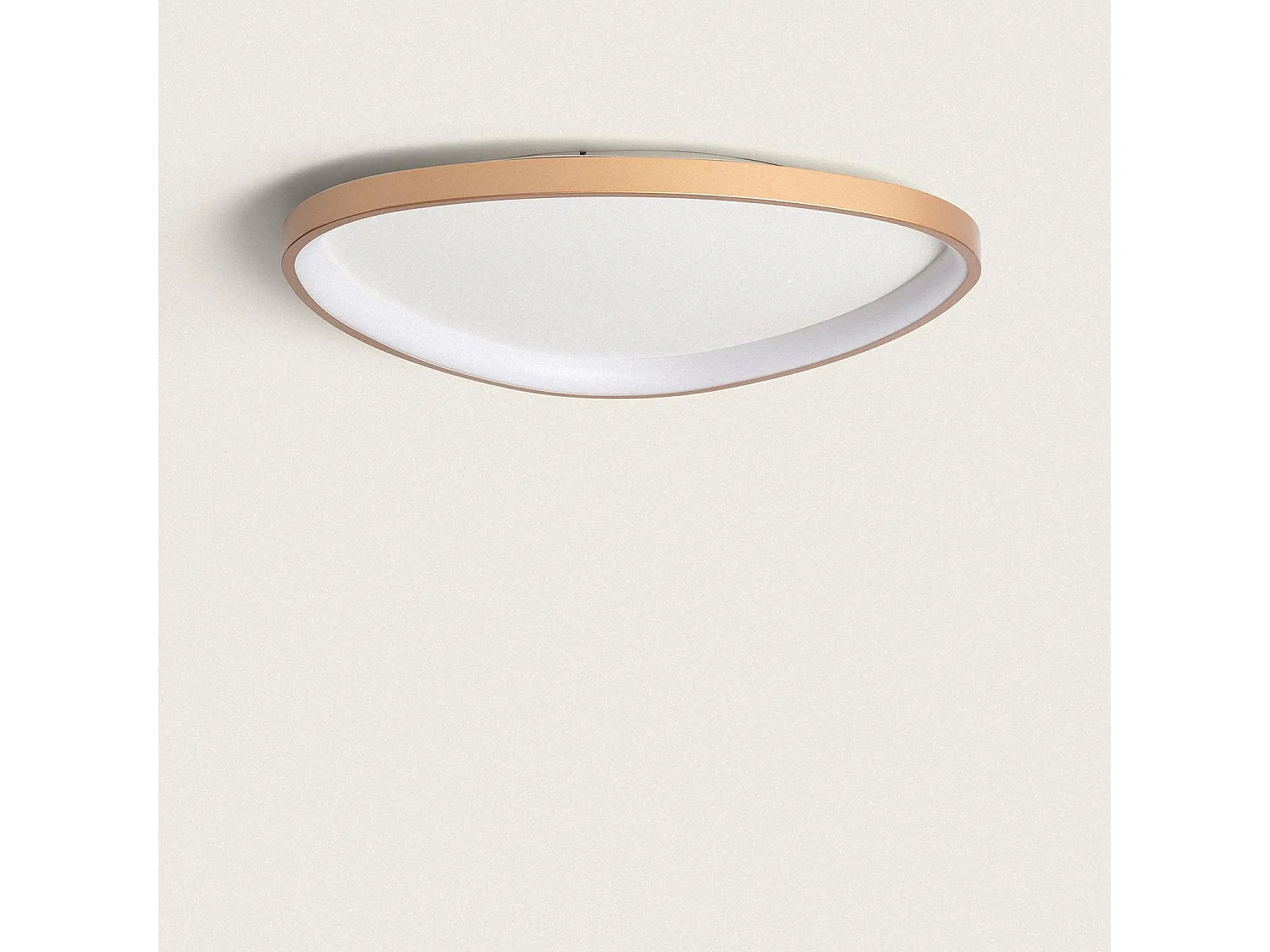 Plafonnier LED Oval 30W Métal Ø600 mm CCT Sélectionnable Owen Bois