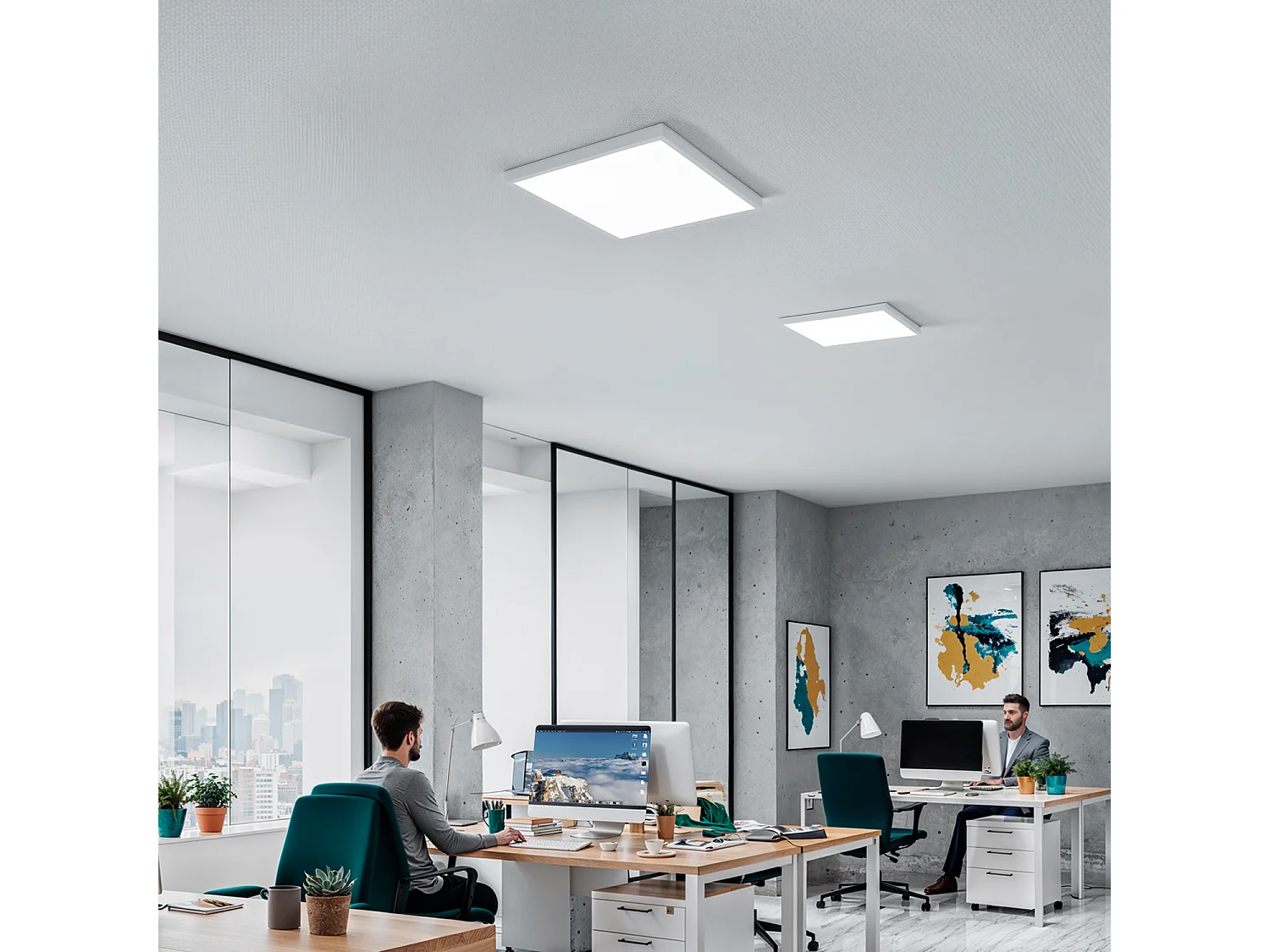Plafonnier LED Carré 48W 600x600 mm 5000K Blanc froid