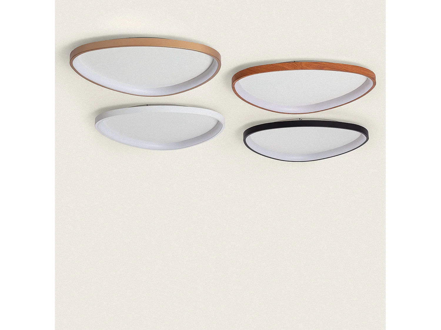 Plafonnier LED Oval 30W Métal Ø600 mm CCT Sélectionnable Owen Blanc