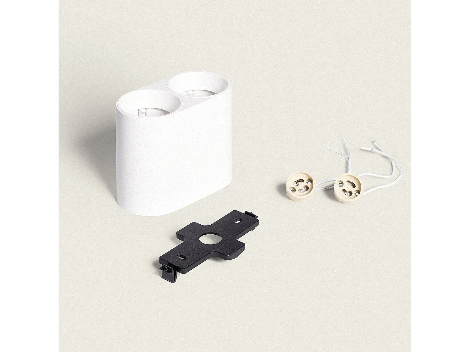 Aplique de Techo Circular Doble Traxim  Blanco