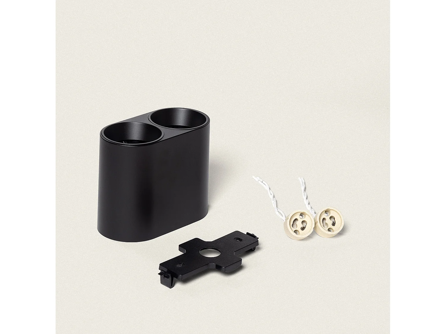 Aplique de Techo Circular Doble Traxim  Negro