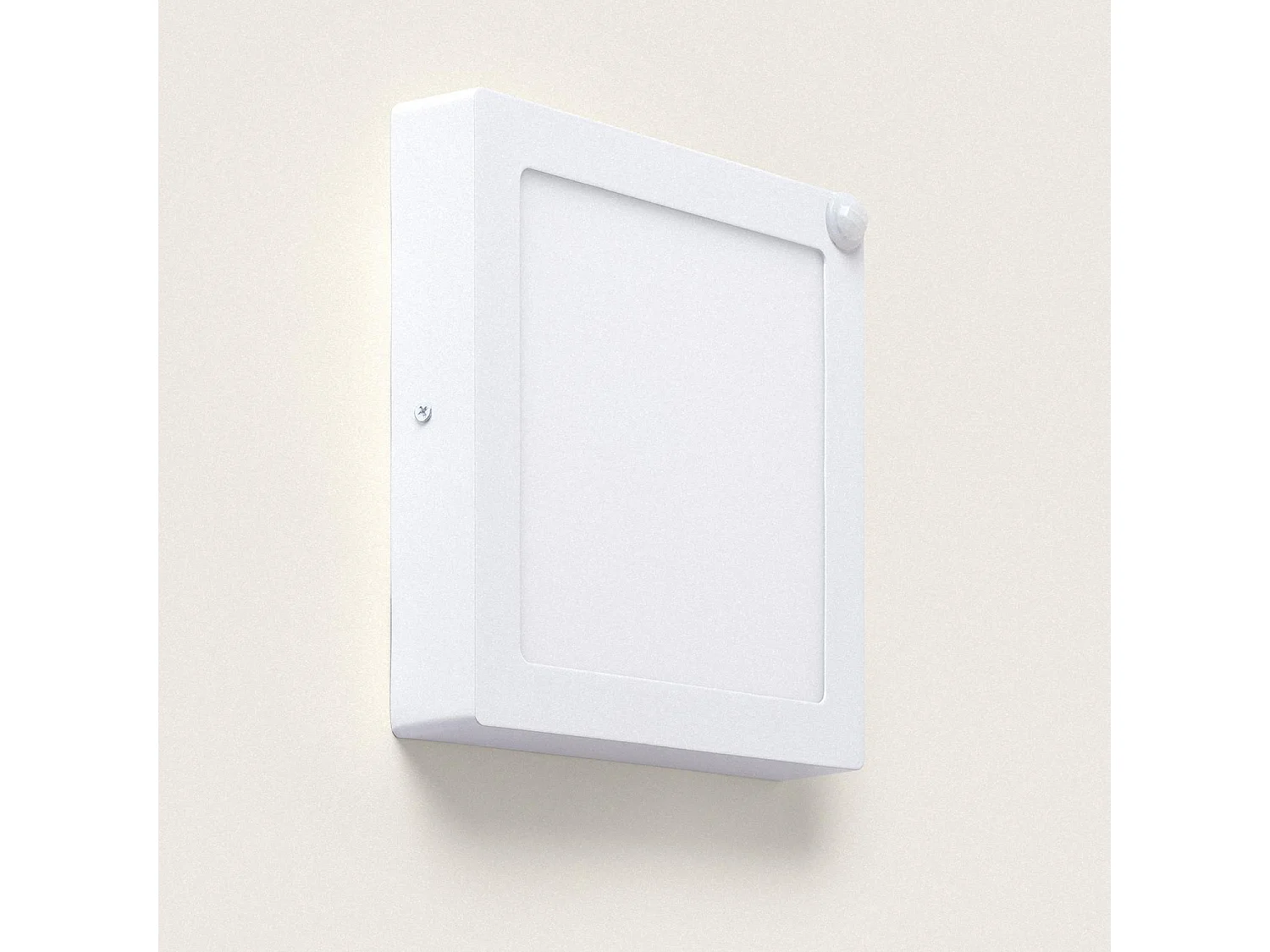Plafonnier LED Carré avec Détecteur de Présence PIR 18W 225x225 mm Blanc Chaud 2700K - 3200K