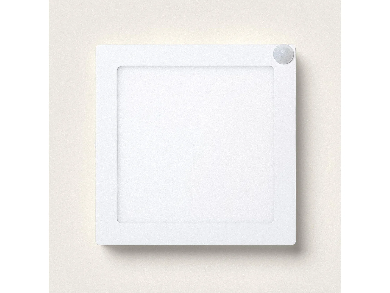 Plafonnier LED Carré avec Détecteur de Présence PIR 18W 225x225 mm Blanc Chaud 2700K - 3200K