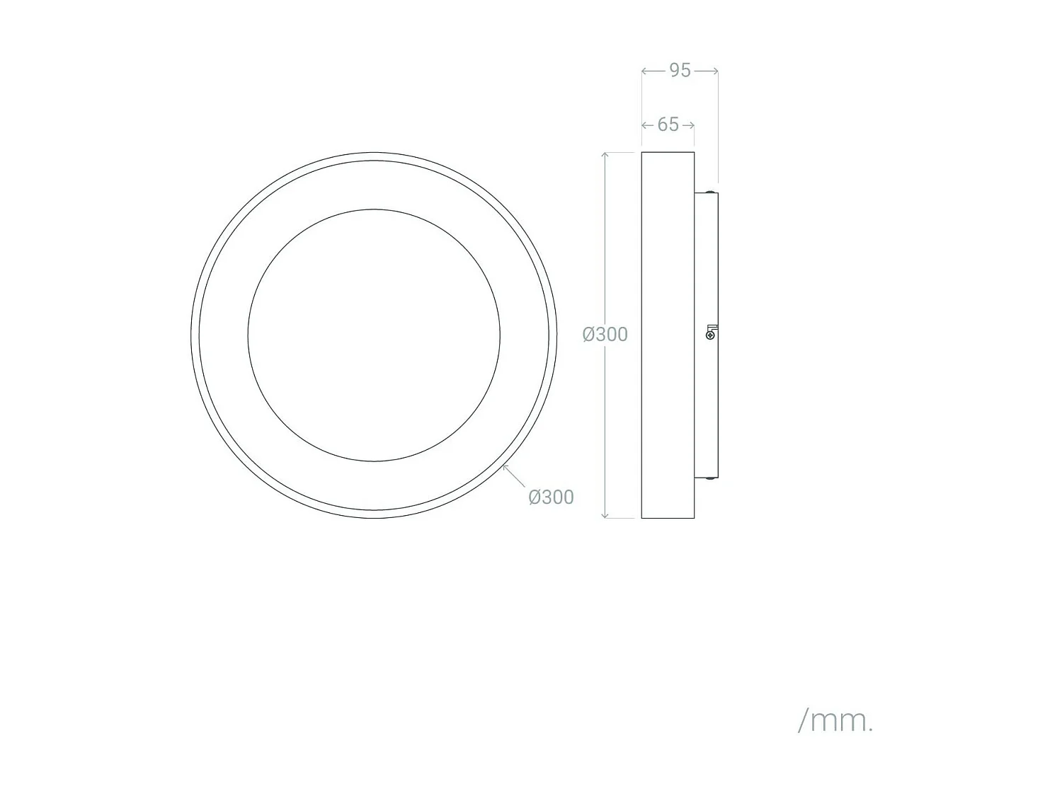 Plafonnier LED Rond 20W Métal Ø300 mm CCT Sélectionnable Jacob Cuivre