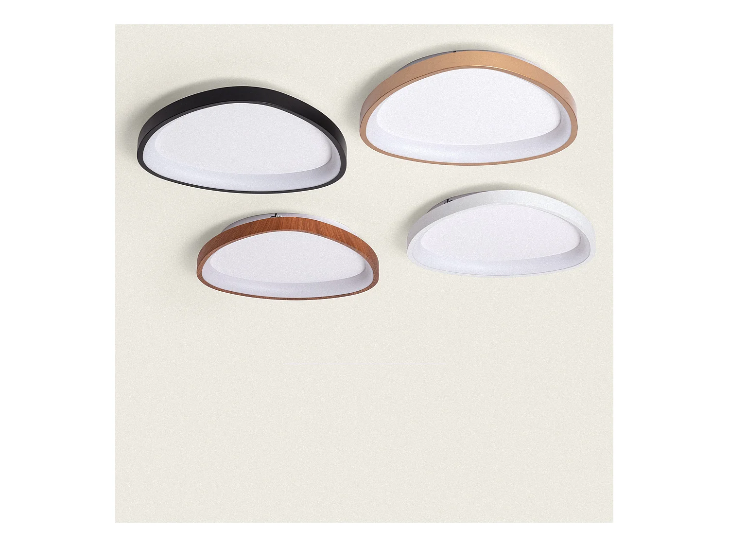 Plafonnier LED Oval 20W Métal Ø420 mm CCT Sélectionnable Owen Noir