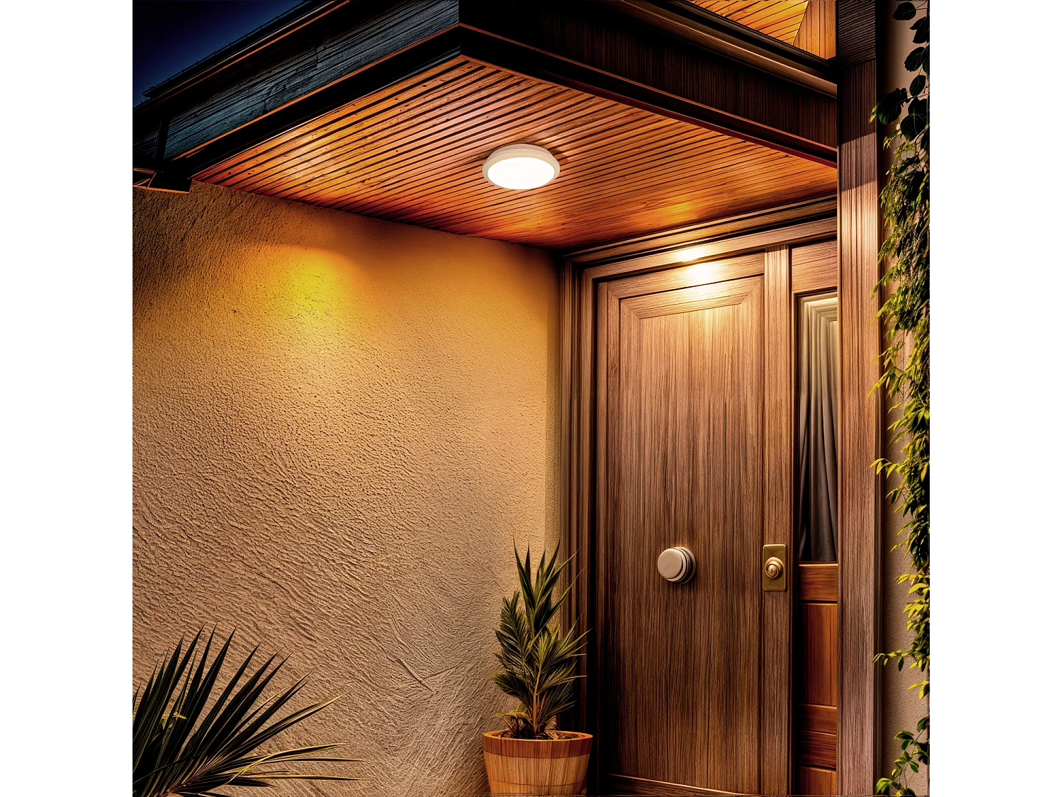 Plafón LED para Exterior 19-28W CCT Seleccionable Regulable Ø300 mm SwitchDimm Seleccionable (Cálido-Neutro)