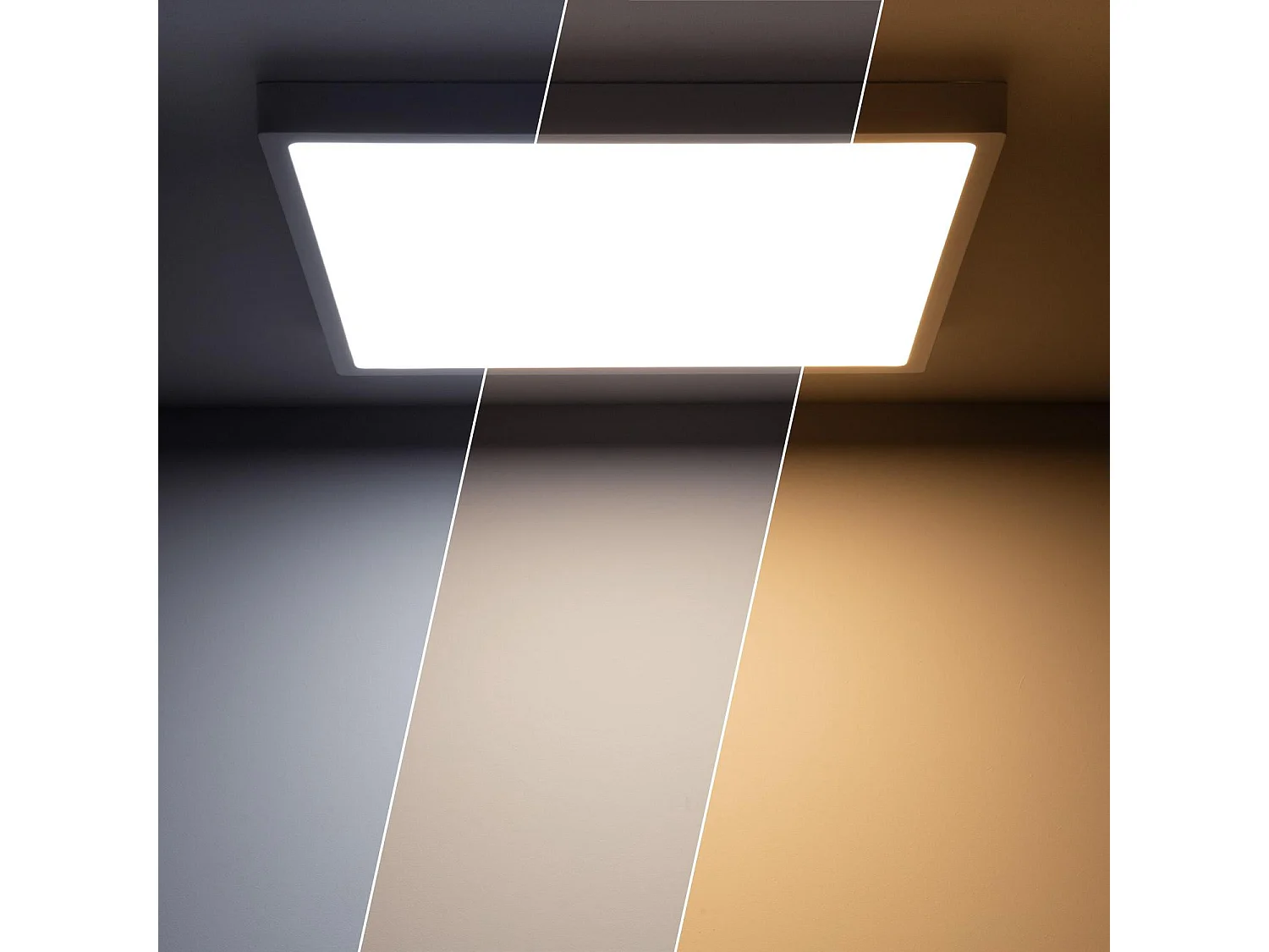 Plafonnier LED Carré 30W Extra-Plat CCT Sélectionnable 400x400 mm Sélectionnable (chaud-neutre-froid)