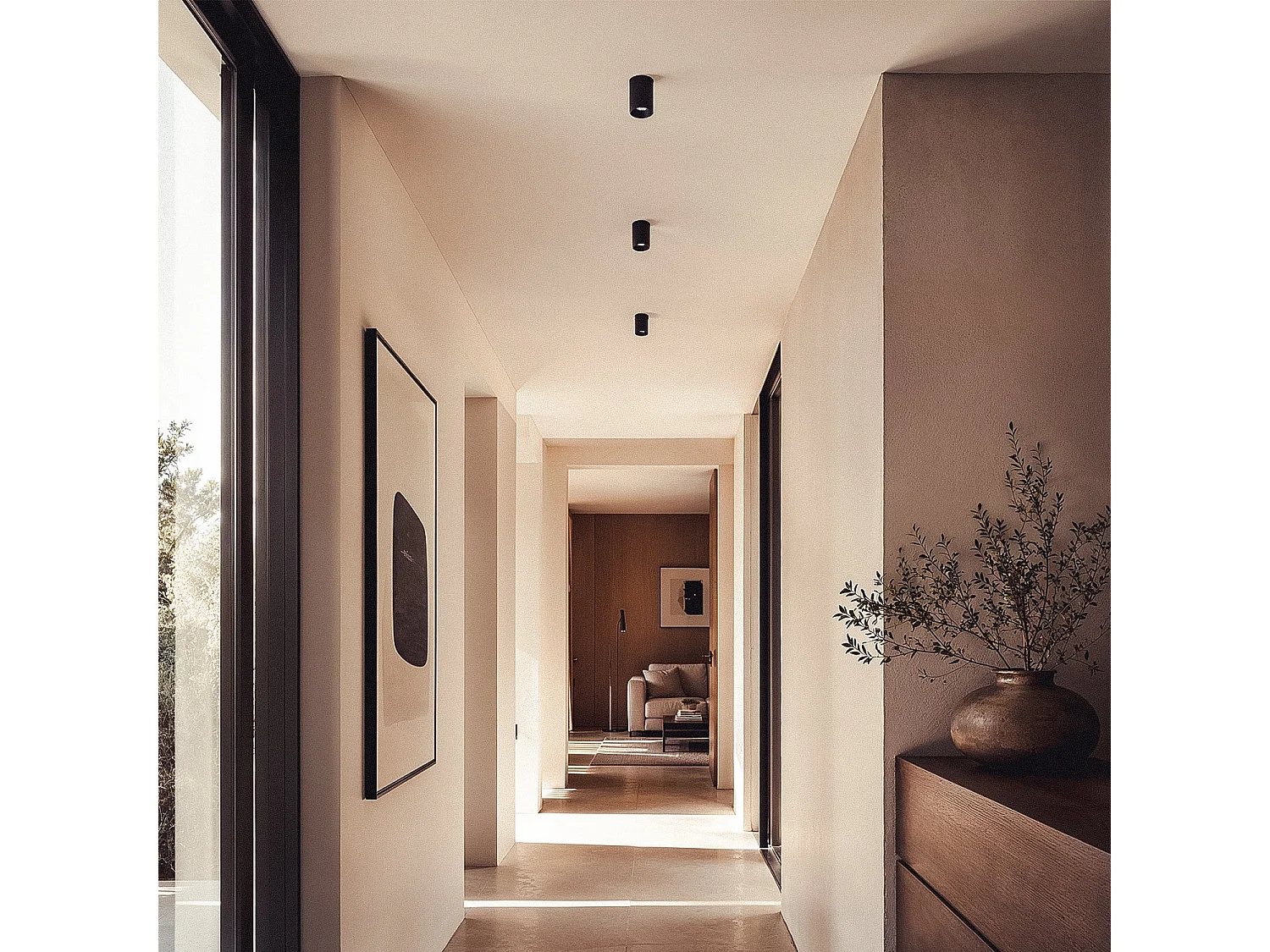Applique da Soffitto Circolare Traxim M Nero