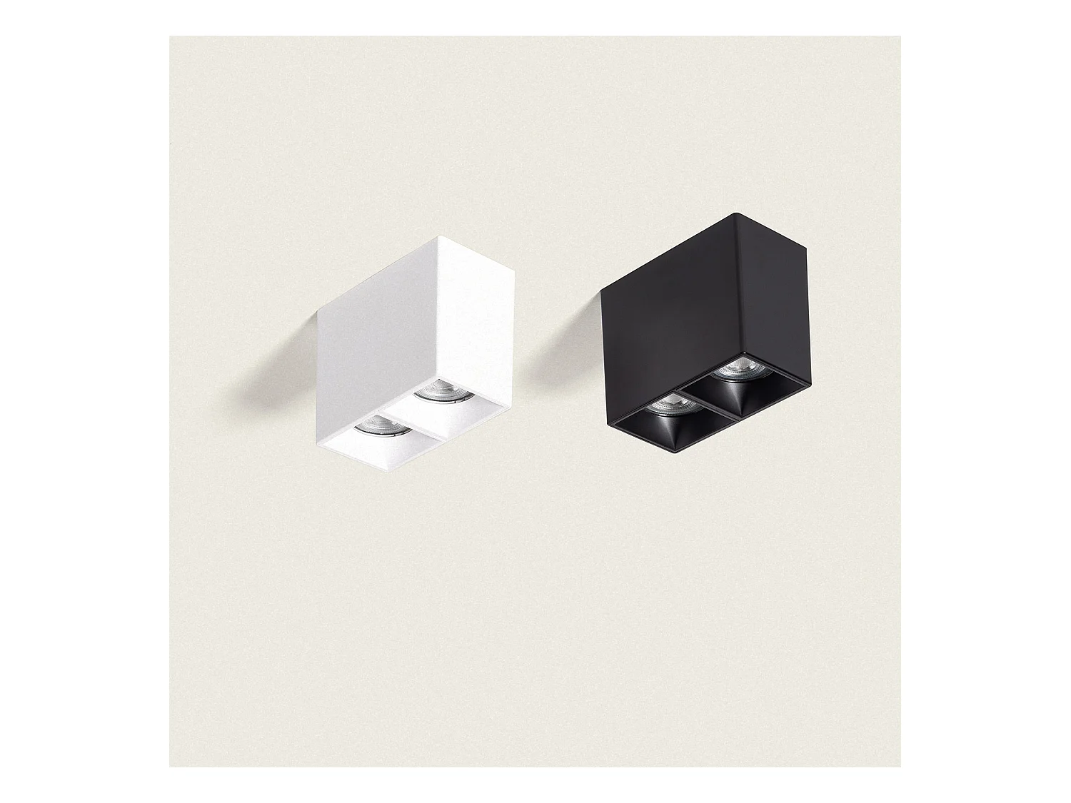 Plafonnier Carré Double Traxim  Noir