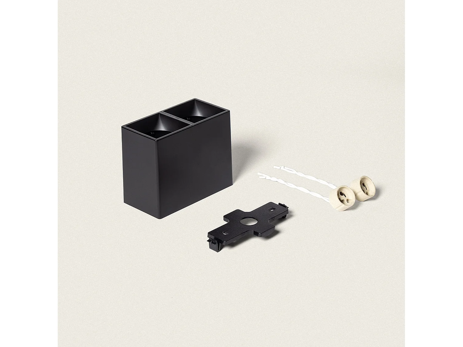 Plafonnier Carré Double Traxim  Noir