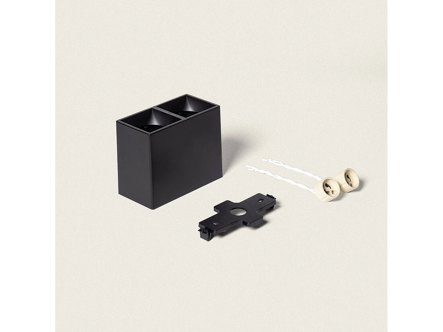 Plafonnier Carré Double Traxim  Noir