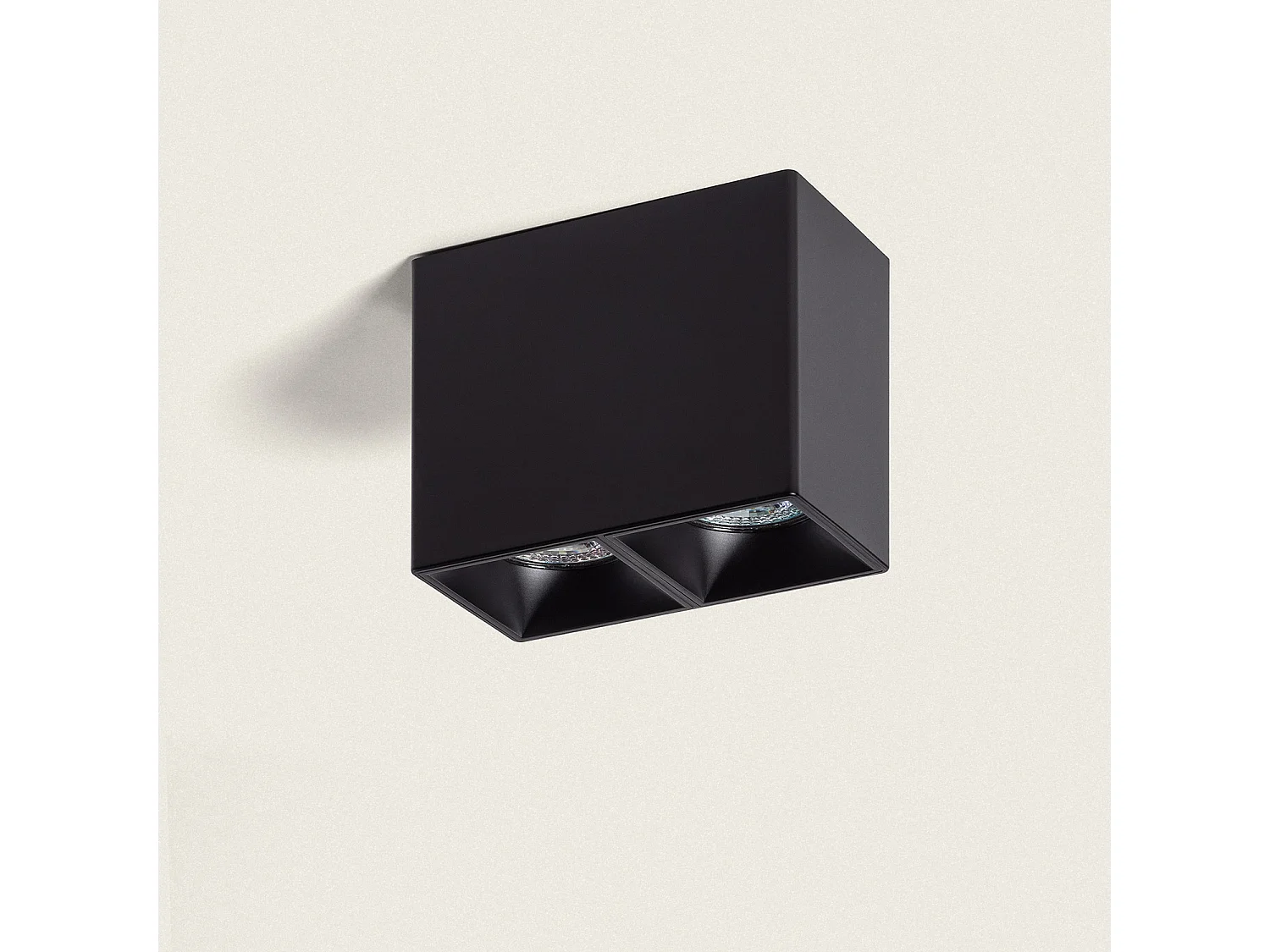 Plafonnier Carré Double Traxim  Noir