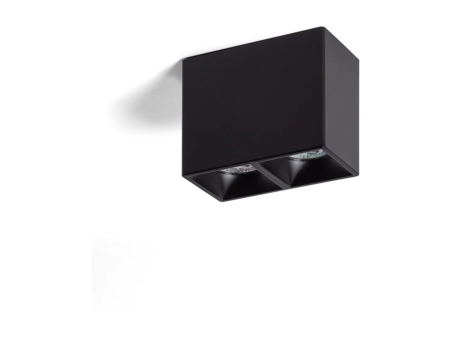 Plafonnier Carré Double Traxim  Noir