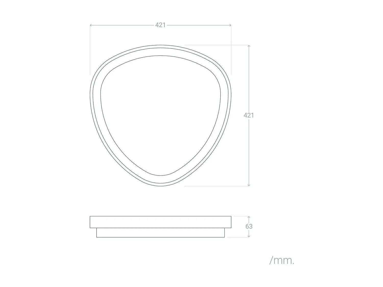 Plafonnier LED Oval 20W Métal Ø420 mm CCT Sélectionnable Owen Doré