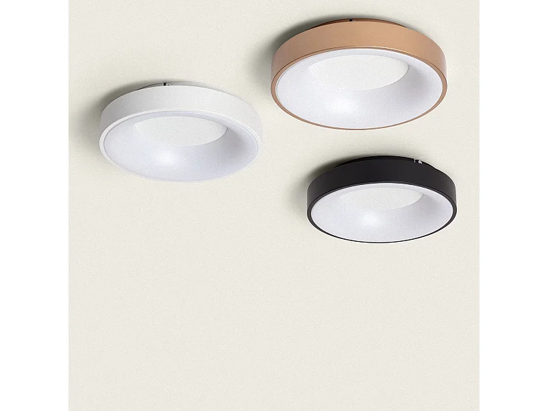 Plafón LED 30W Circular Metal Ø380 mm CCT Seleccionable Jacob Negro