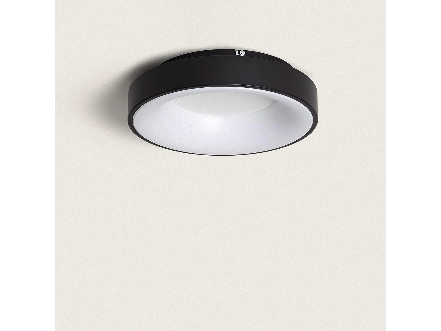 Plafonnier LED Rond 30W Métal Ø380 mm CCT Sélectionnable Jacob Noir