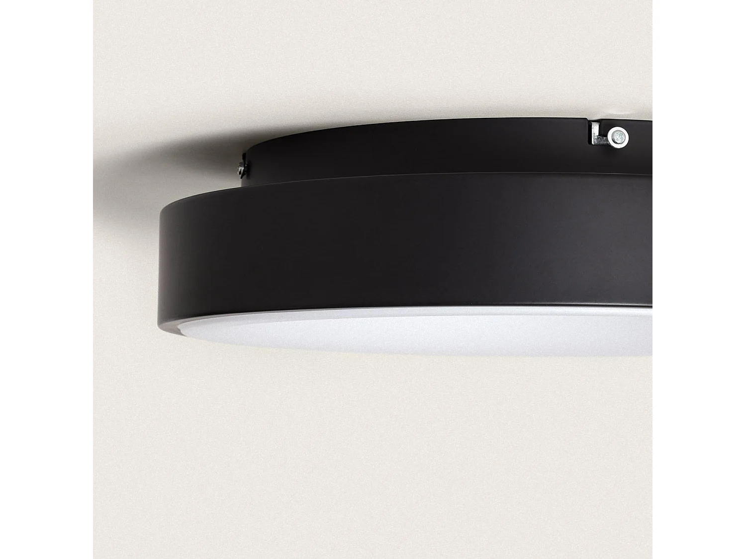 Plafonnier LED Rond 30W Métal Ø380 mm CCT Sélectionnable Jacob Noir