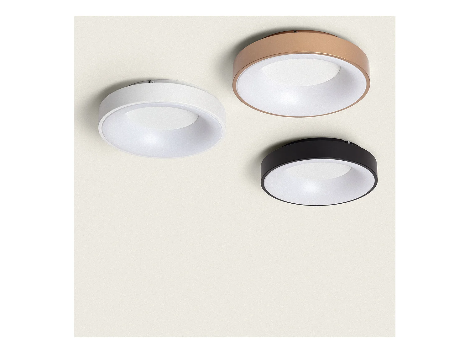 Plafoniera LED 30W Ø380 mm Circolare Metallo CCT Selezionabile Jacob Bianco