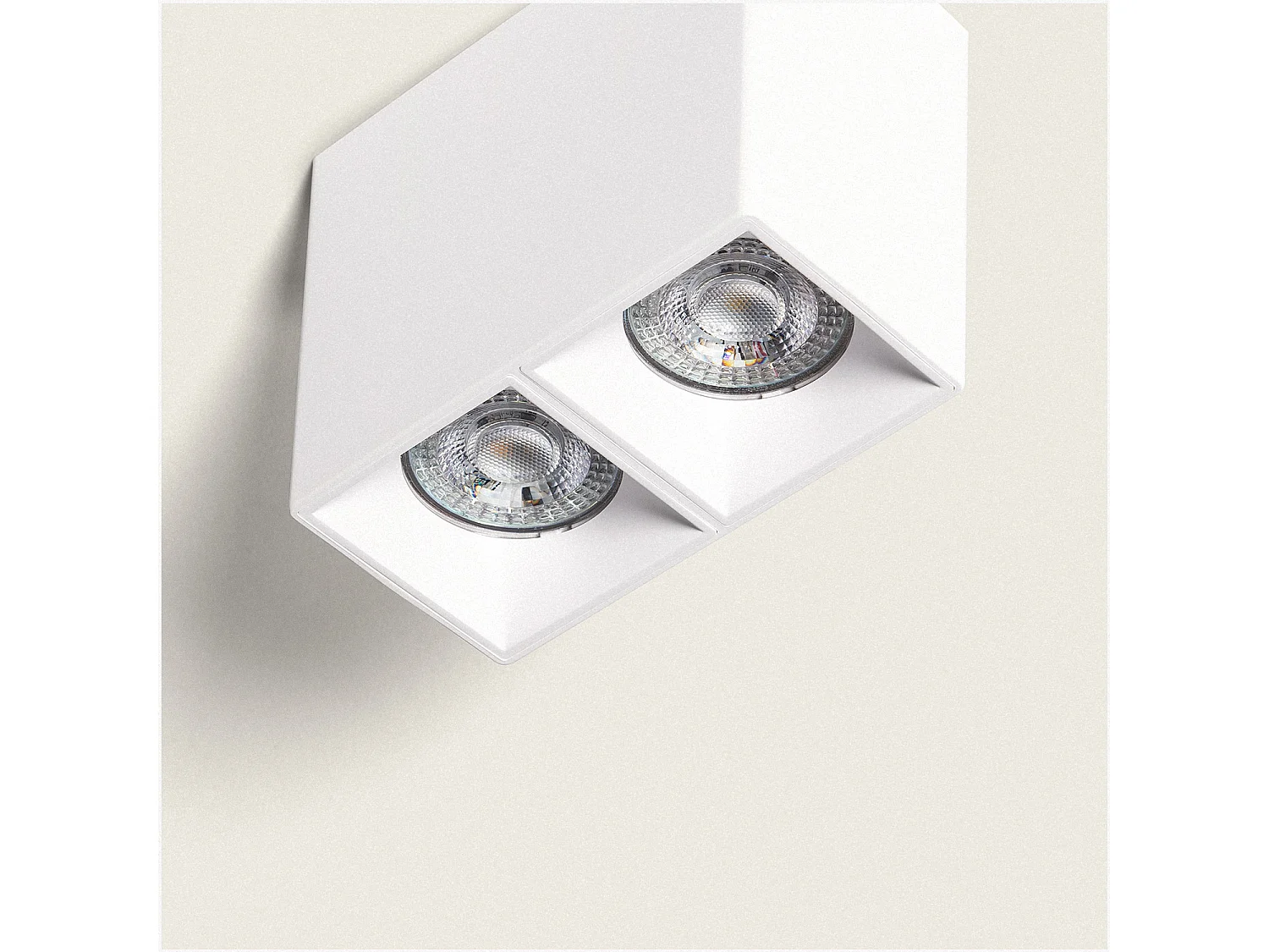 Plafonnier Carré Double Traxim  Blanc