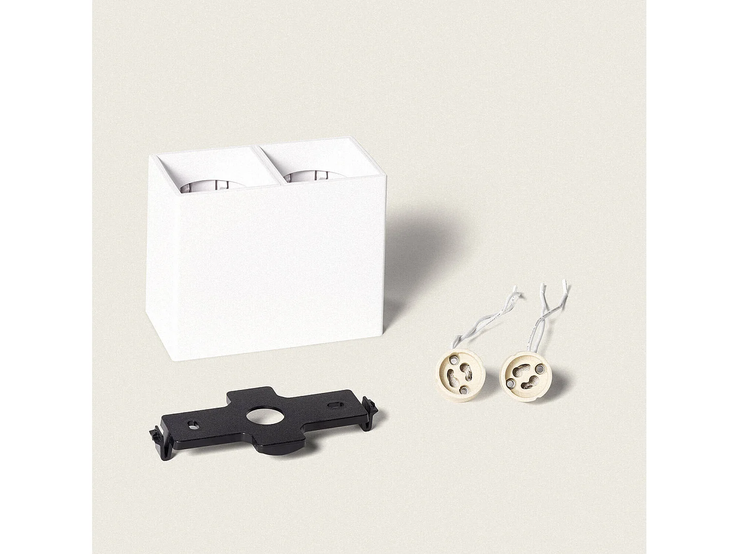 Plafonnier Carré Double Traxim  Blanc