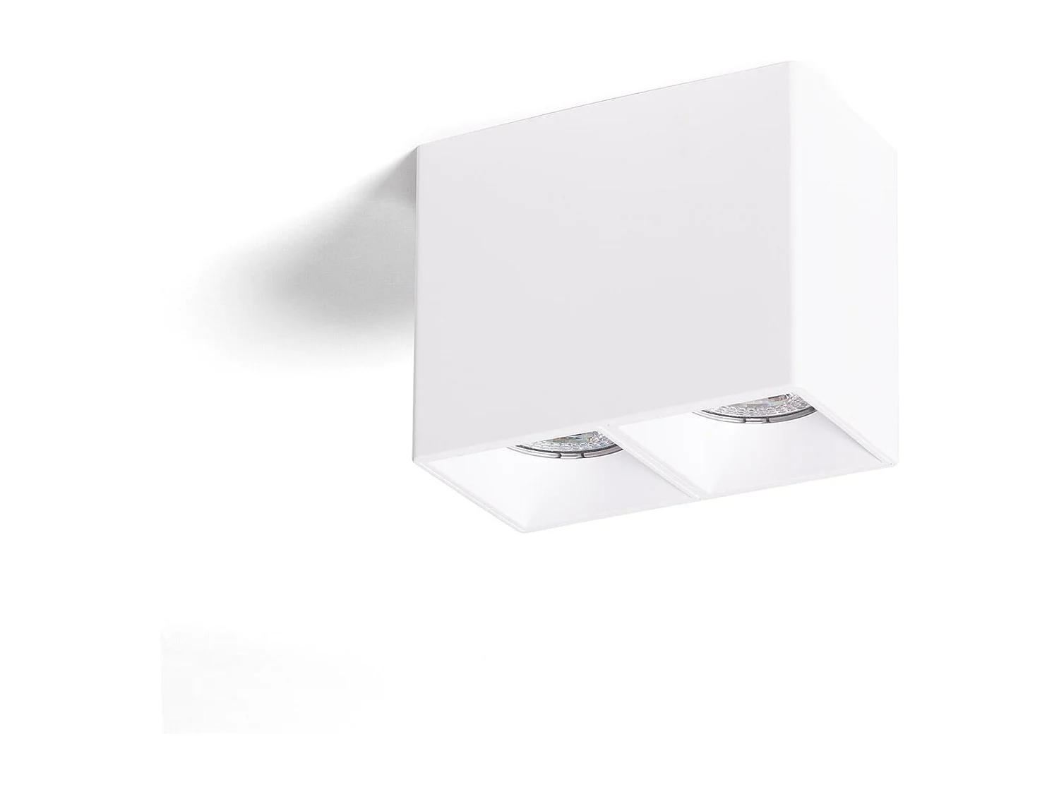 Plafonnier Carré Double Traxim  Blanc