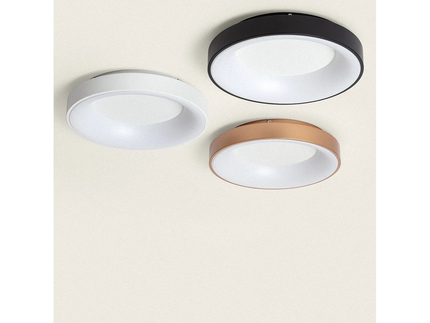 Plafonnier LED Rond 40W Métal Ø470 mm CCT Sélectionnable Jacob Cuivre
