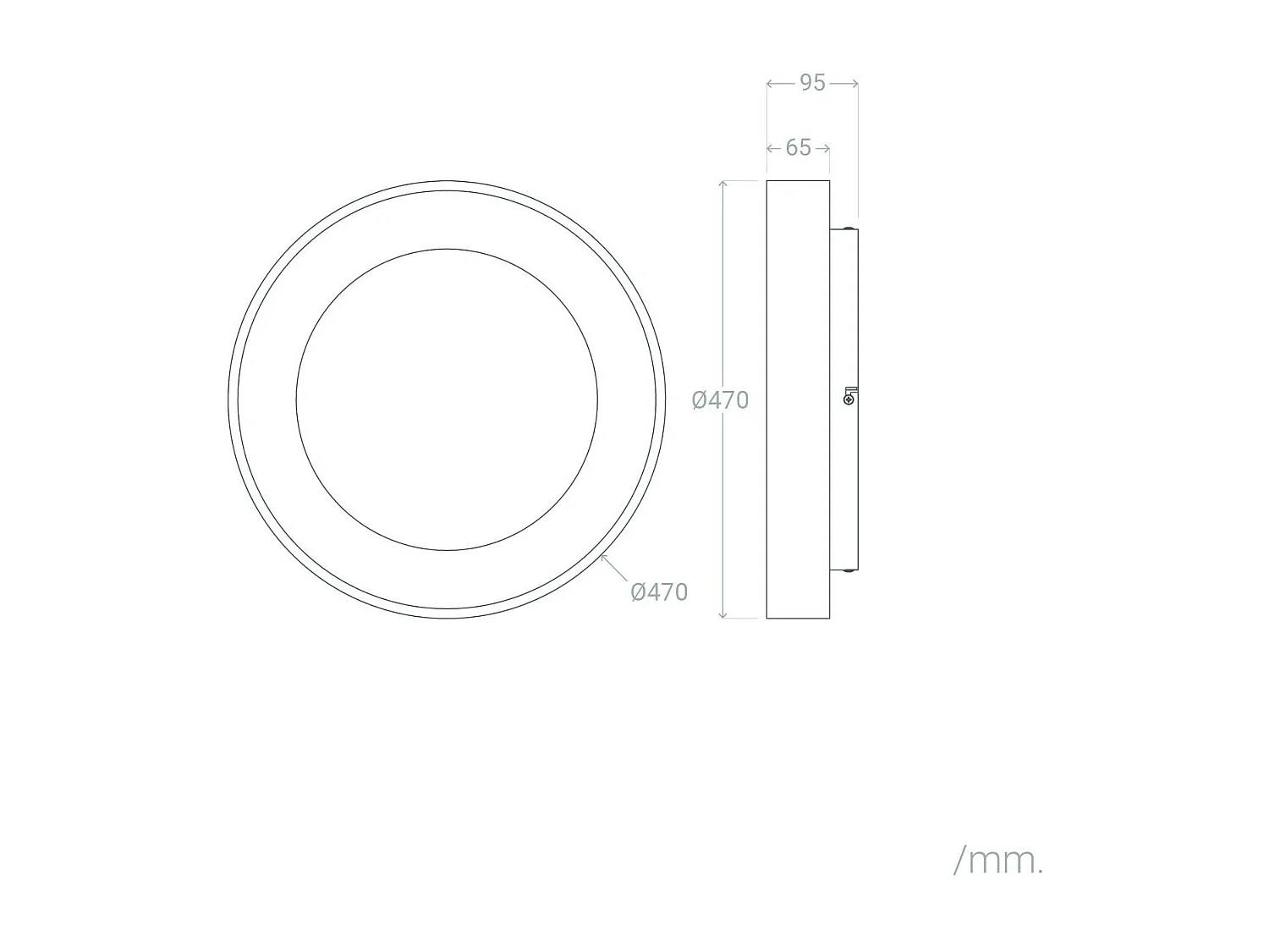 Plafonnier LED Rond 40W Métal Ø470 mm CCT Sélectionnable Jacob Cuivre