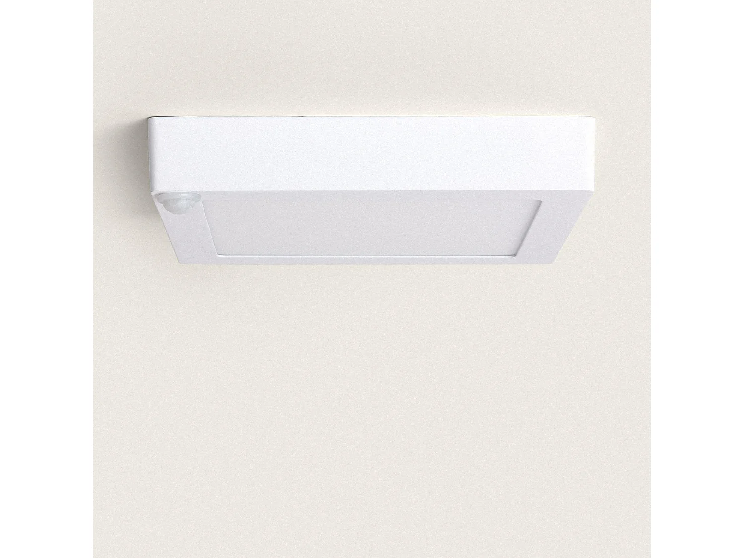 Plafonnier LED Carré avec Détecteur de Présence PIR 18W 225x225 mm Blanc Neutre 4000K - 4500K
