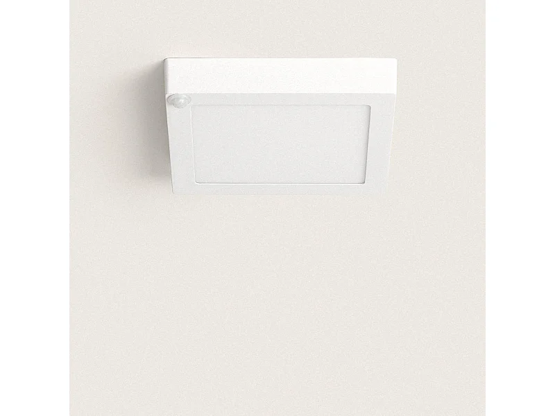 Plafonnier LED Carré avec Détecteur de Présence PIR 18W 225x225 mm Blanc Neutre 4000K - 4500K