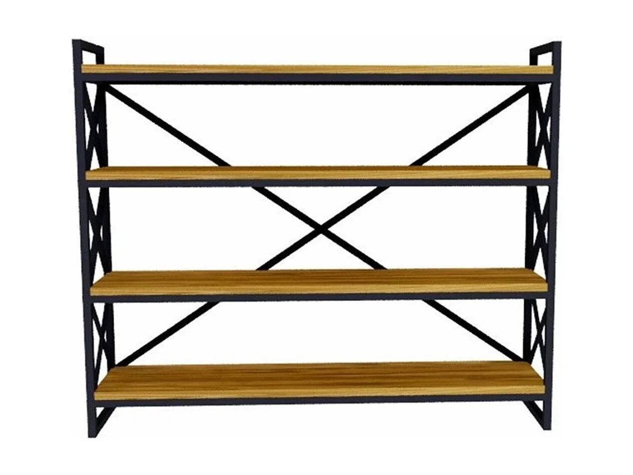 Bibliothèque WESTON 120 cm bois et métal