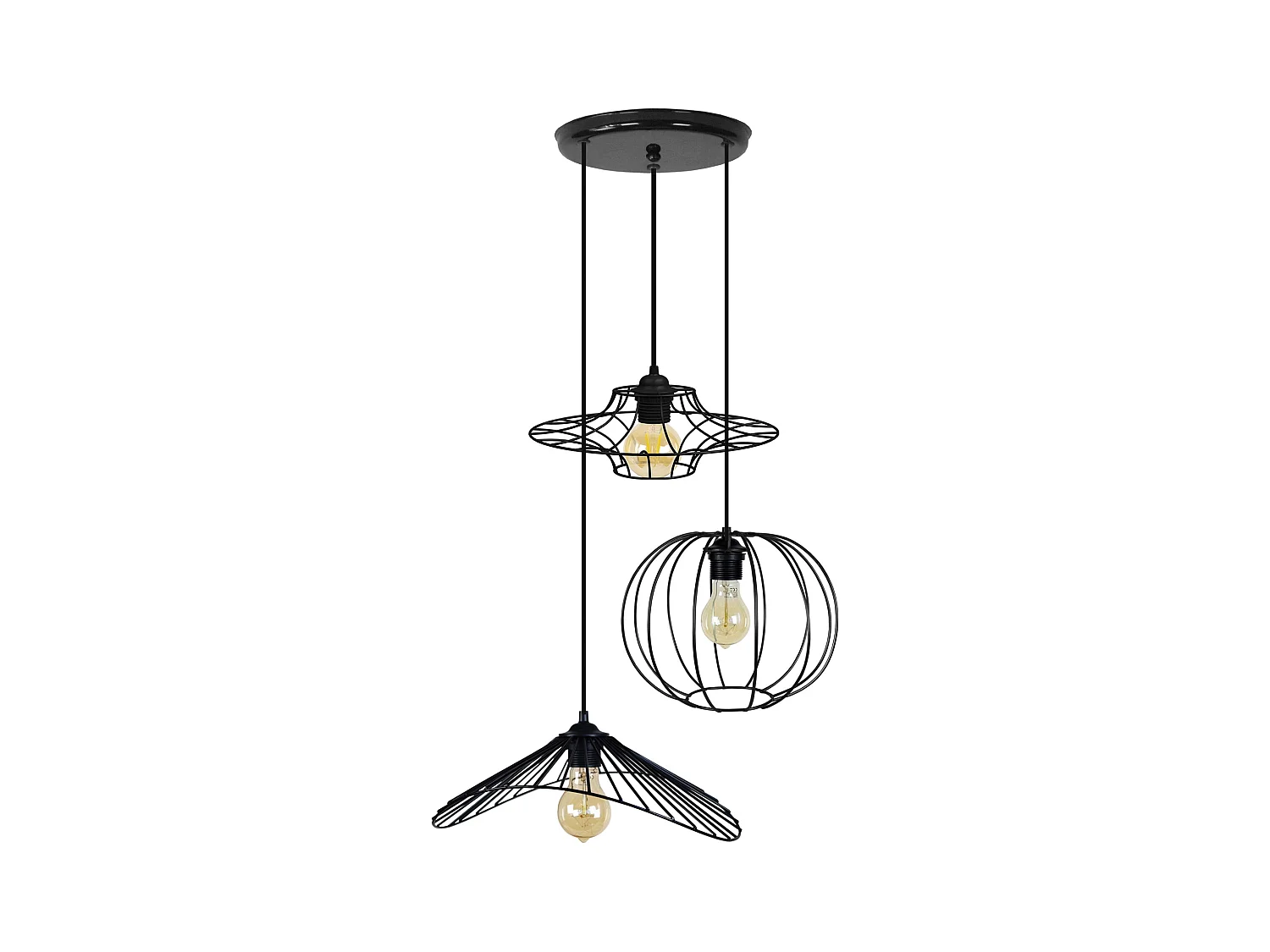 Lustre TOSEL ,métal,Noir ,H90xD 45x P 45cm