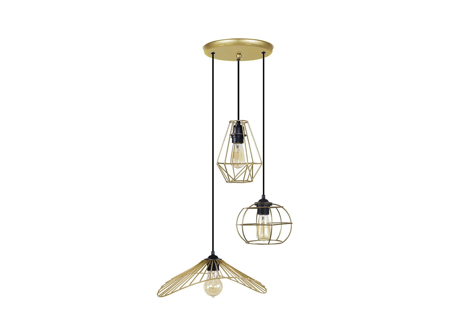 Lustre TOSEL ,métal,Doré ,H90xD45xP45cm